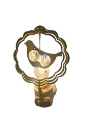 Night Light- DOVE IN CIRCLE 24K gold plated - pink- crystals -dangling dove