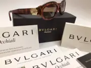BVLGARI Ladies GOLD LOGO SUNGLASSES / Box, Certificate Of Authenticity