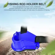 (Blue)Boat Rock Fishing Rod Pole Holder Adjustable Waist Fighting Belt LJ