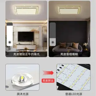 【XINGMU 興沐】客廳長方形雙層水晶LED吸頂燈(無極調光/遠程遙控/120W高亮)