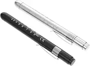 CIYODO 2pcs LED Medical Pen Light Inspection Tool Black & Silver Pocket Sized Pen Torch Light for Medical Use Ideal for Doctors and Health Professionals