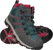 [Mountain Warehouse] Oscar Kids Walking Boots – Suede Childrens Running Shoes, Sturdy Grip, Padded Ankles Footwear, Strong Outsole, Soft – for Travelling, Hiking, Camping