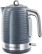 Russell Hobbs Inspire 24363-70 Kettle [1.7 L, 2400 W] Grey with High-Quality High-Gloss Structure (Quick Boil Function, Removable Limescale Filter, Water Level Indicator, Removable Lid)