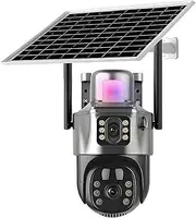 Solar Camera 4K 4G Sim 8MP Dual Lens WiFi Monitoring Camera PIR Mobile Detection Outdoor Safety Waterproof Camera(4G Camera No Card)