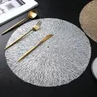 PVC Table Mat Anti Slip Tableware Pad Coaster Gold Placemat Kitchen