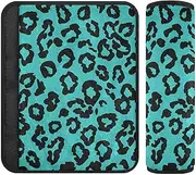 Leopard Teal Black 2 Pack seat Belt Padding Shoulder Strap, Stop seat Belt Cutting into Neck, seat Belt Covers for Sedan Bag Backpack 10x7.7 in funda para cinturón de carro