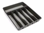 Rubbermaid No-Slip Large, Silverware Draw Tray Organizer, Black with Gray