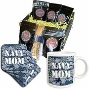 3dRose cgb_15407_1 Navy Mom Blue Camouflage-Coffee Gift Basket, Multicolor