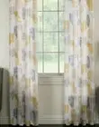 Brinkley 95-Inch Rod Pocket Sheer Waterflower Window Curtain Panel in Raffia