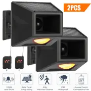 2X Wireless Solar Motion Sensor Alarm Light Remote LED Strobe Warning Light W4H9