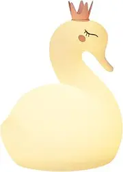 [K KASONIC] Night Light for Children, RGB Silicone Night Light for Toddlers, Rechargeable Night Lamp with Animal Design and Knock Pressure Control, Children's Night Lights for Bedroom, Swan