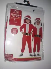 Santa Claus Costume Zipster One Piece Costume Toddler 3-4 3T/4T With Beard NEW