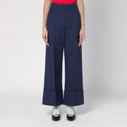 [Valentino] Indigo pants in wool and silk 40 IT Purple