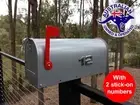 US style LETTERBOX MAIL BOX MAILBOX INDICATOR SILVER with TWO NUMBERS AMERICAN