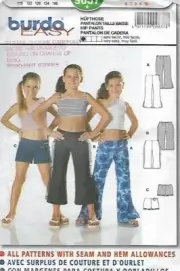 A135 BURDA 9837:KIDS PANTS SIZE 6-10 SEWING PATTERN