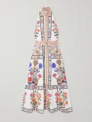 [Borgo de Nor] Borgo de Nor - Biba Tiered Floral-print Cotton-poplin Maxi Dress - Multi - UK 14 UK 14 Multi