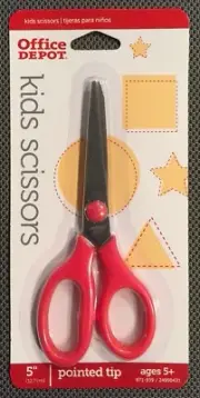 Office Depot (RED) Kid's School Scissors, 5", Pointed.