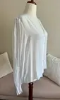 NWT Ramy Brook Lux White Boho Peasant Blouse Top Embroidered Long Slv Sheer Sz L