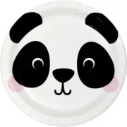 Animal Faces Panda 7 Inch Paper Plates 8 Pack Safari Jungle Party Supplies