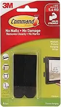 Command Picture Hanging Strips, Medium, Black, 4-Pairs (17201BLK-ES)