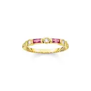 Genuine THOMAS SABO Red And Gold Band Ring