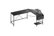 Levede L-Shape Corner Computer Desk - Black