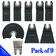 9 Pc Saw Blade Oscillating Multi Tool Black and Decker Bosch Fein Dewalt Makita