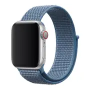 2Pcs Canvas Strap Replacement Bracelet Wristband For Iwatch 6 5 4 3 2 1 SE band - Blue 42/44/45mm