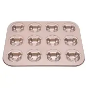 12 Cavities Non-stick Demoulding Bakewares Piggy Cake Moulds Carbon Steel Mould