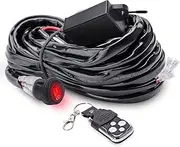 TGMGADANTV LED Light Bar Wiring Harness 40 Amp Relay Fuse ON-Off-Strobe Remote Control Waterproof Switch Red 2 Lead Wire Kit Metal Wire