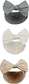 [Soft Touch] Newborn Essentials Headband with Bow – Stretchy and Soft Elastic Headband for Baby Girls