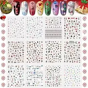 1000+ Patterns Christmas Nail Art Stickers Snowflake 3D Self-Adhesive Nail Decals, Kalolary Snowflake Santa Claus Snowman Christmas Stick Elk for Christams Nail Decorations for Women Kids