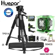 Lot Level Laser Huepar Bluetooth S04CG Green 4d 4 360 On Battery + Tripod