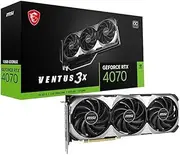 MSI GeForce RTX 4070 Ventus 3X E 12G OC Gaming Graphics Card - 12GB GDDR6X, PCI Express Gen 4, 192-bit, 3X DP v 1.4a, HDMI 2.1a (Supports 4K & 8K HDR)