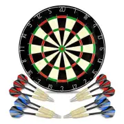 Sisal/Bristle Dartboard with Staple-Free Bullseye and 12 Steeltip Darts Plus ...