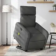 Massage Recliner Chair Comfy Reclining for Room, Living Room, Lounge, Reading, Gaming, Bedroom in Dark Grey Fabric - Chair Furniture