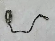 Wolverine Clip w/ Pocket Watch Fob Silver Plated 6" Belt Loop Chain R Monogram