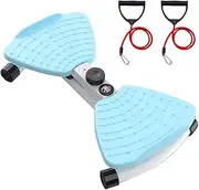 RXRENXIA Waist Twister Machine, Pilates Twister with Digital Display, Adjustable Exercise Twist Board for Women Men, Home Noiseless Abs Waist Training Exercise Equipment with Resistance Bands