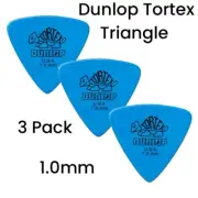 Dunlop Tortex® Triangle Guitar Pick 1.0mm 3 Pack, Blue