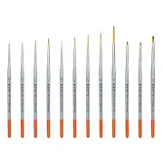 XDT#820-1 Extra Long & Angular & Micro Tip Art Liner Paint Brushes 12 Pc Set