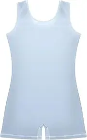 [GAIGEO] Ombre Blue Light Gradient Toddler Gymnastics Leotards for Girls Biketards Camisole Ballet Dance Shorts 2-3t