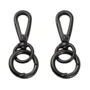 Double Opening Swivel Snap Hook Key Chain Clip Hooks Lobster Clasp Spring Black