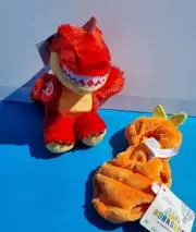 BUILD A BEAR Red Raptor Mini Beans Dino Dinosaur & Easter Carrot Costume BNWT
