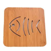 20Pcs Cartoon Placemats Insulation Pad Table Bamboo Non-Slip Pot Mat Hollow Bowl Tea Cup Mat Home Accessories Wooden Coaster