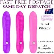 12 Speed USB Vibrator Dildo Clitoris Massager Sex Toy For Women Rabbit Bullet