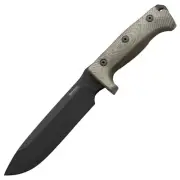 LionSteel M7 Fixed Blade Knife (Black / Green Canvas Micarta)