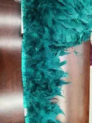 1 Yard Hunter Green Chandelle Feather Fringe Turkey Feather Trim DIY