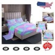 Vibrant Modern Microfiber King Bed Sheet Set - 1 Flat, 1 Fitted, 2 Pillowcases