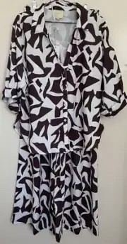 "CINQUE" WOMENS BROWN AND WHITE TWO PIECE SET - PANT SUIT - SIZE 10