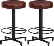 Bar Stools 2 pcs 52 cm Real Leather